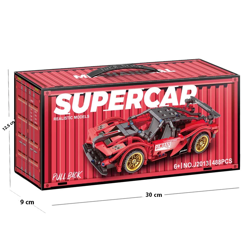 Pull Back Super Car Building Blocks Realistic Models 488 Pcs – Age 6+